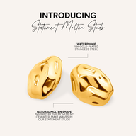 Statement Molten Button Studs (Gold)