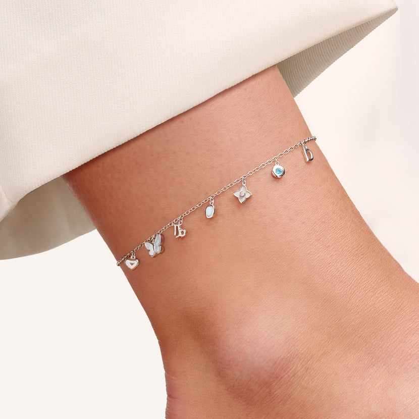 Made Mine Fine Charm Anklet (Silver)