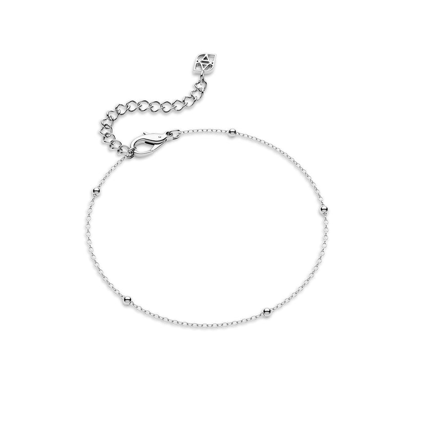 Layering Sterling Silver Fine Sphere Chain Bracelet (Silver)