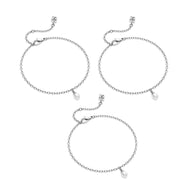 Fine Organic Pearl Bracelet Bridesmaid Gift Set (Silver)