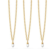 Fine Organic Pearl Necklace Bridesmaid Gift Set (Gold)