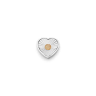 Textured Heart Charms (Silver) - Birthstone