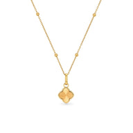 Textured Clover Necklace (Gold)