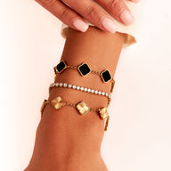 Textured Multi Clover Bracelet (Gold)