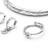 Moon and Back Moon and Star Ring Bundle (Silver)
