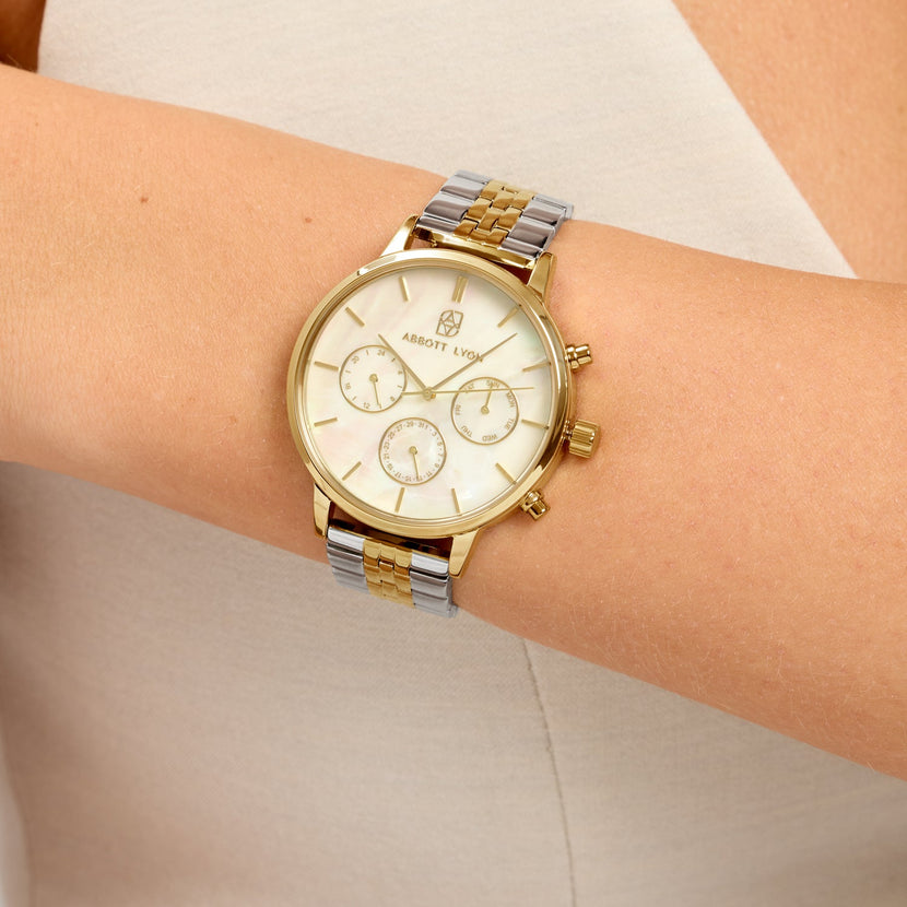 Two Tone Pearl Link Nueva 40 Watch