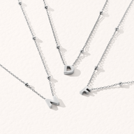 New Baby & Mum Gift Set - Mini Letter Sphere Chain Necklace (Silver)