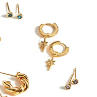 Sterling Silver Starburst Ear Bundle (Gold)
