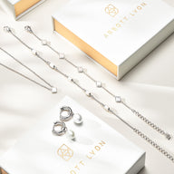 Pearl Drop Huggie Earring Set (Silver)