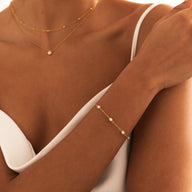 Multi Organic Pearl Bracelet (Gold)