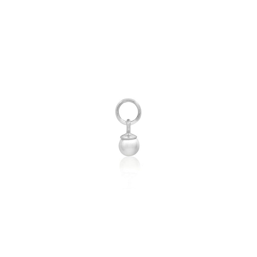 Stacey's Stories Pearl Huggie Charm (Silver)