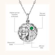 Custom Zodiac Coin Necklace (Silver)