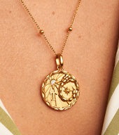 Onstate Zodiac Coin Necklace (Gold)
