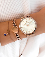 Birthstone & Little Luxe Letter Bracelet (Rose Gold)