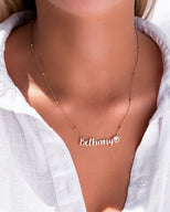 Birthstone Name Necklace (Rose Gold)