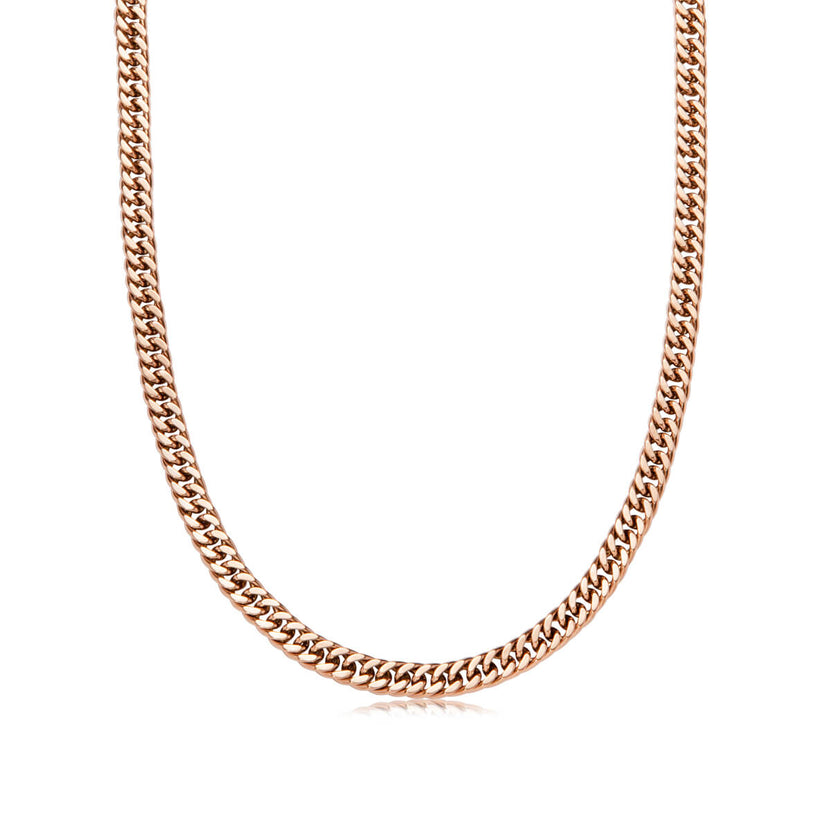 Curb Chain Necklace 18 in (Rose Gold)