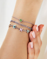Custom Enamel Name Bracelet (Silver)