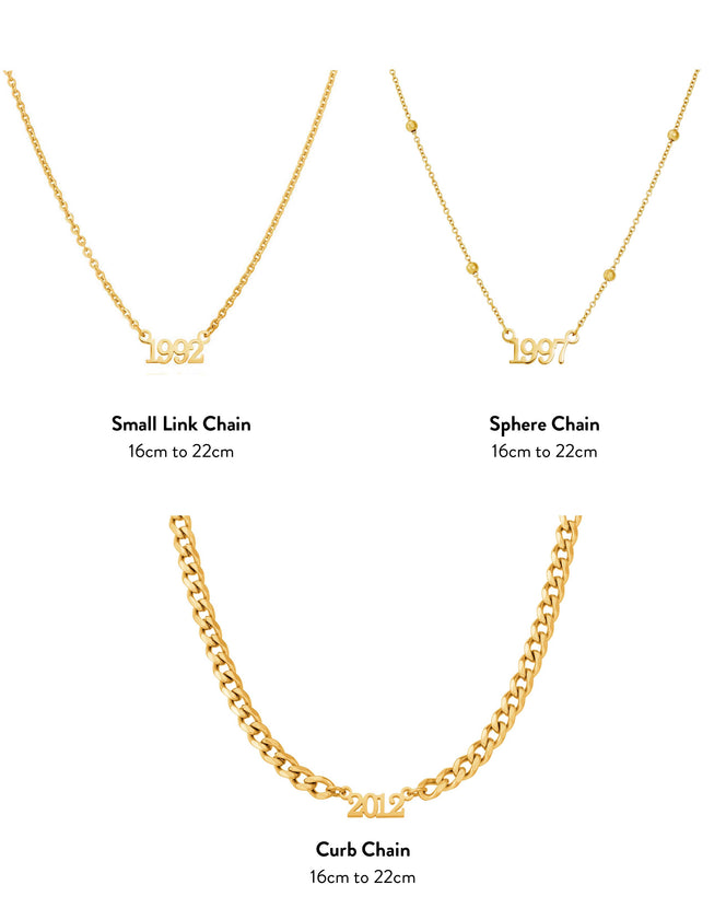 Editorial Date Necklace (Gold)