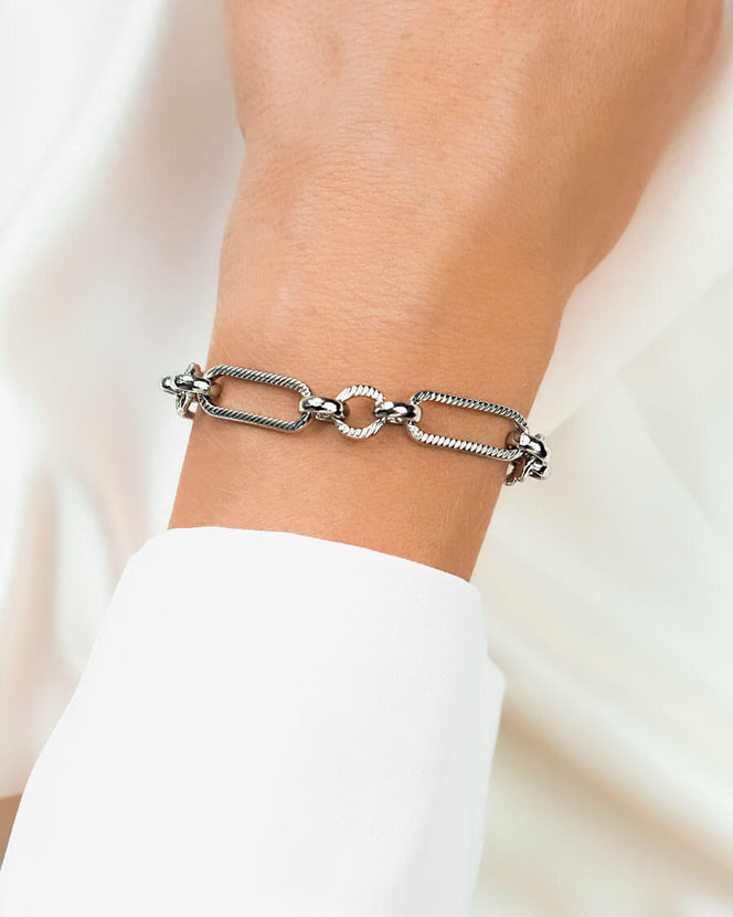 Figaro Chain Bracelet (Silver)