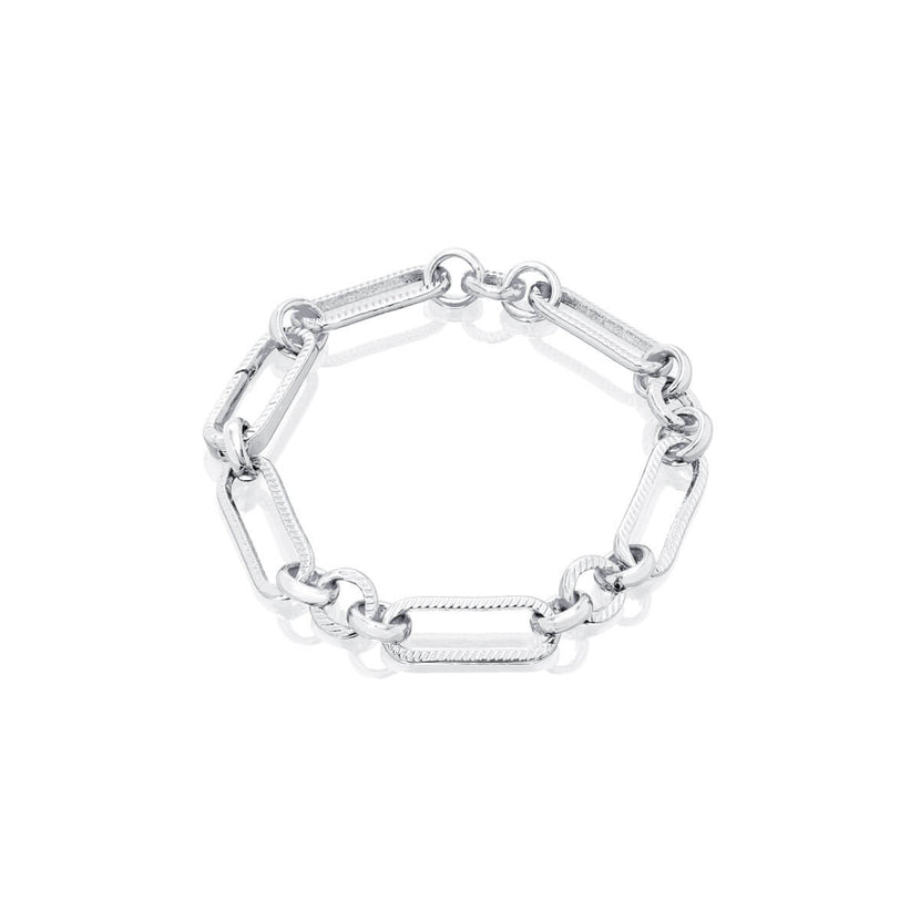 Figaro Chain Bracelet (Silver)