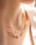 Figaro Chain Necklace (Rose Gold)
