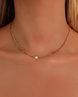 Initials & Birthstone Necklace (Gold) (Copy)