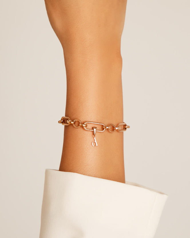 Lowercase Initial Pendant (Rose Gold)