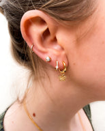 Sterling Silver Crystal Stud Earrings (Gold)