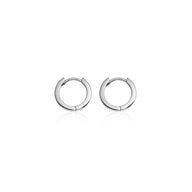 Sterling Silver Huggie Hoop Earrings (Silver)