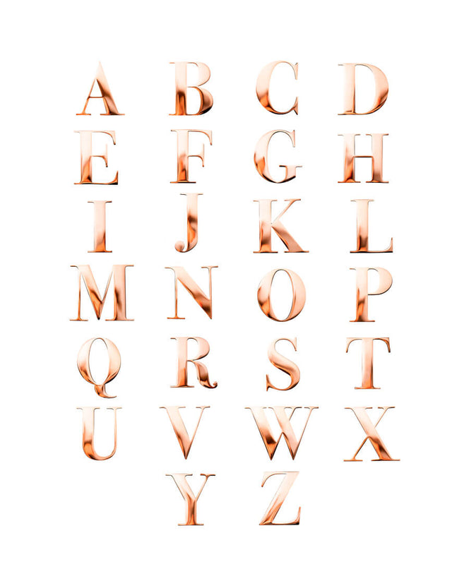 Metal Letter Key Ring (Rose Gold)