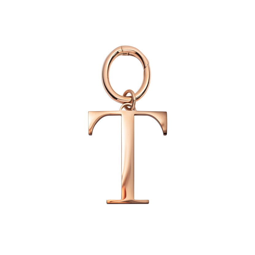Metal Letter Key Ring (Rose Gold)