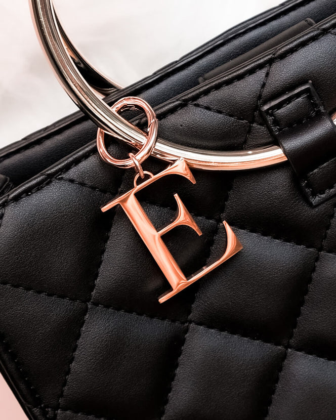 Metal Letter Key Ring (Rose Gold)
