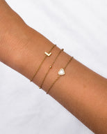 Mini Birthstone & Letter Bracelet Bundle (Gold)