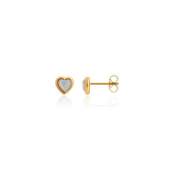Mini Heart Birthstone Stud Earrings (Gold)