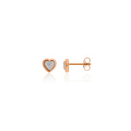 Mini Heart Birthstone Stud Earrings (Rose Gold)