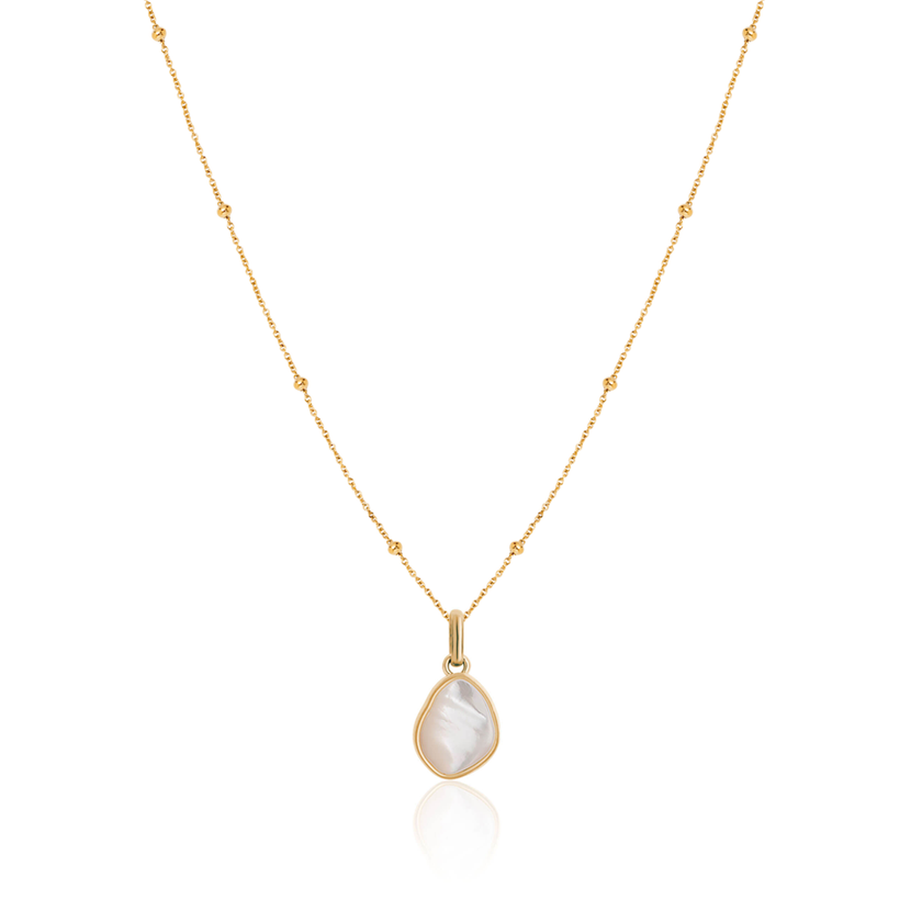 Organic Moonstone Necklace (Gold)