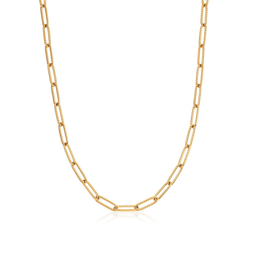 Paperclip Chain Necklace (Gold)