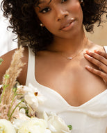 Pearl Initials Sphere Chain Necklace (Gold)