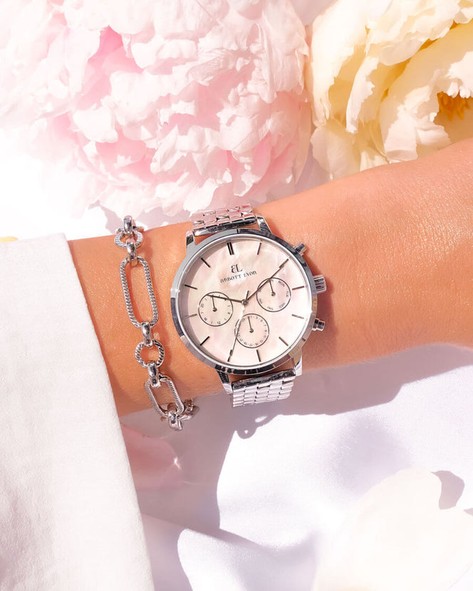 Silver Pearl Link Nueva 40 Watch