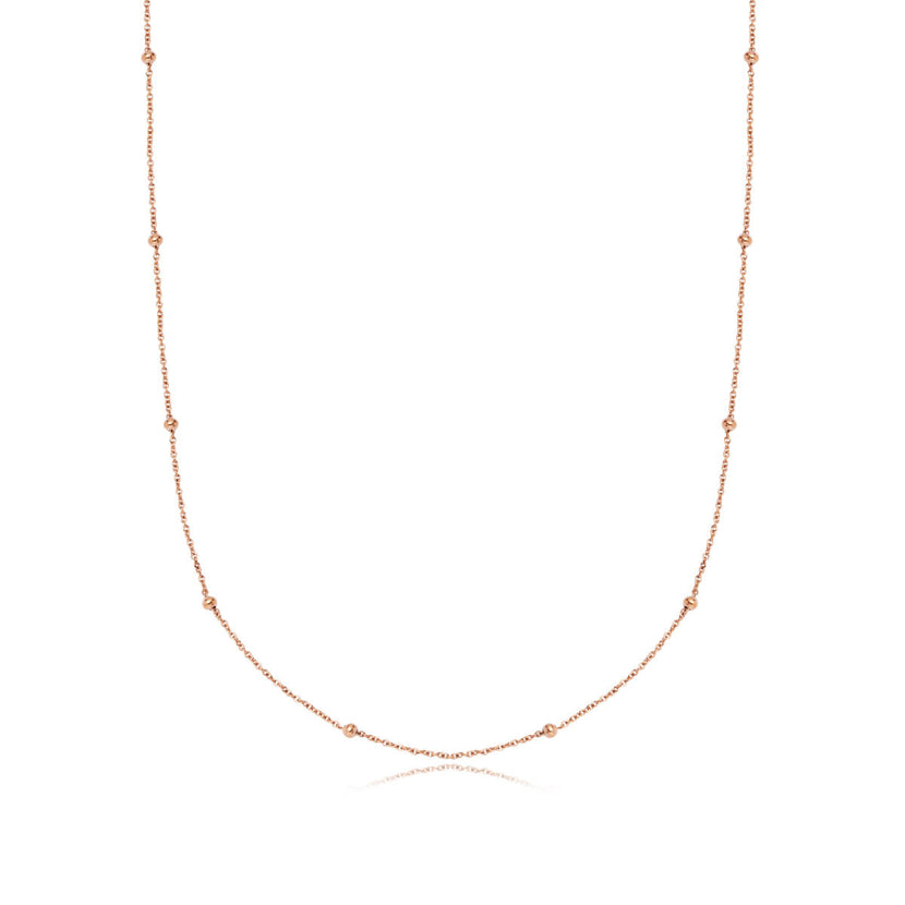 Layering Sphere Chain Necklace (Rose Gold)