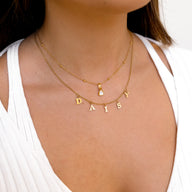 Mini Hanging Letter Name Necklace (Gold) (Copy)