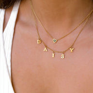 Mini Hanging Letter Name Necklace (Gold) (Copy)