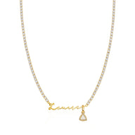 Signature Name Tennis Necklace (Gold)