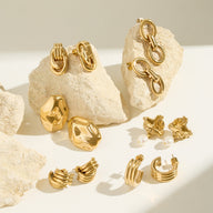 Molten Pearl Drop Earrings (Gold)