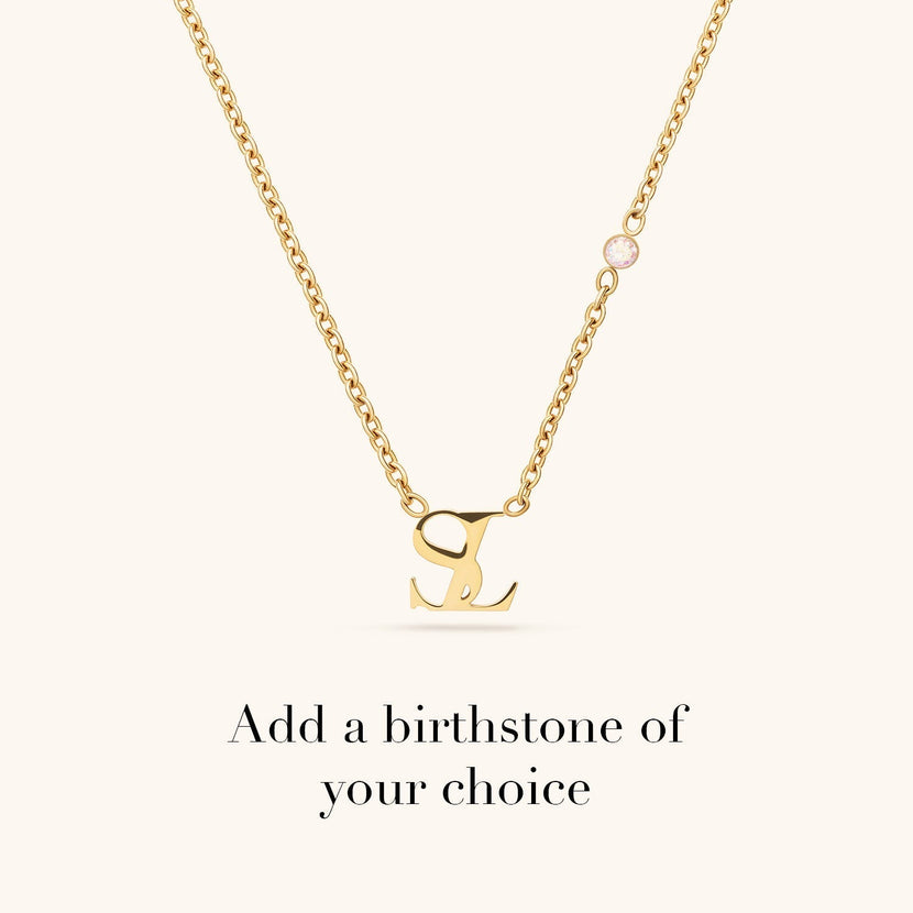 Mini Double Initial Necklace (Gold)