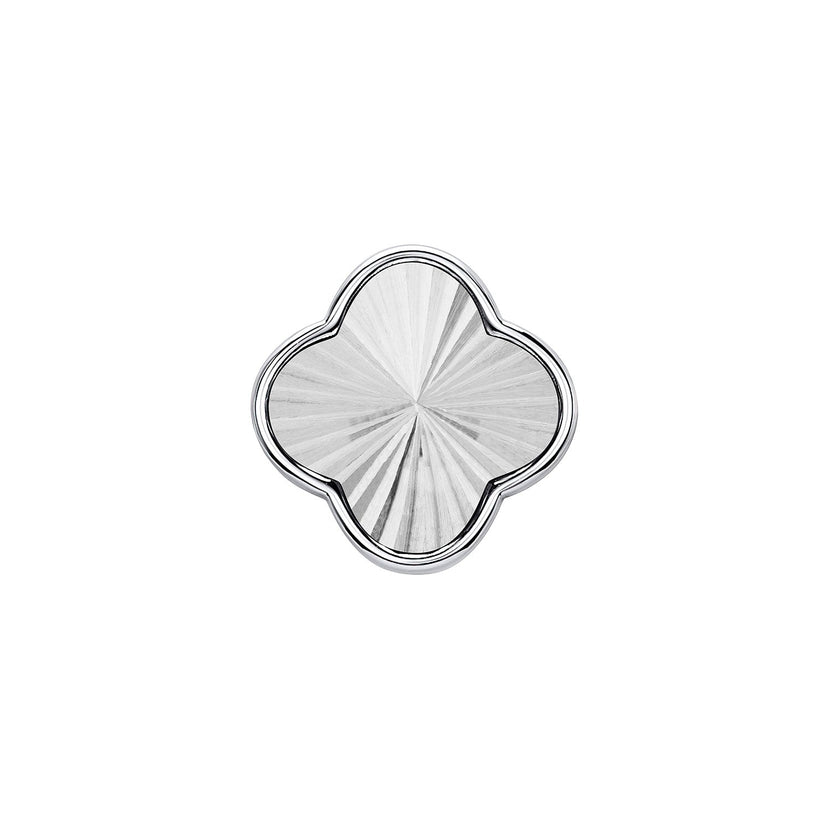 Textured Clover Charms (Silver) - Plain Clover