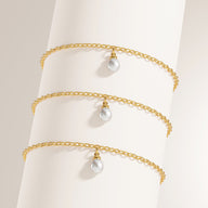 Fine Organic Pearl Bracelet Bridesmaid Gift Set (Gold)