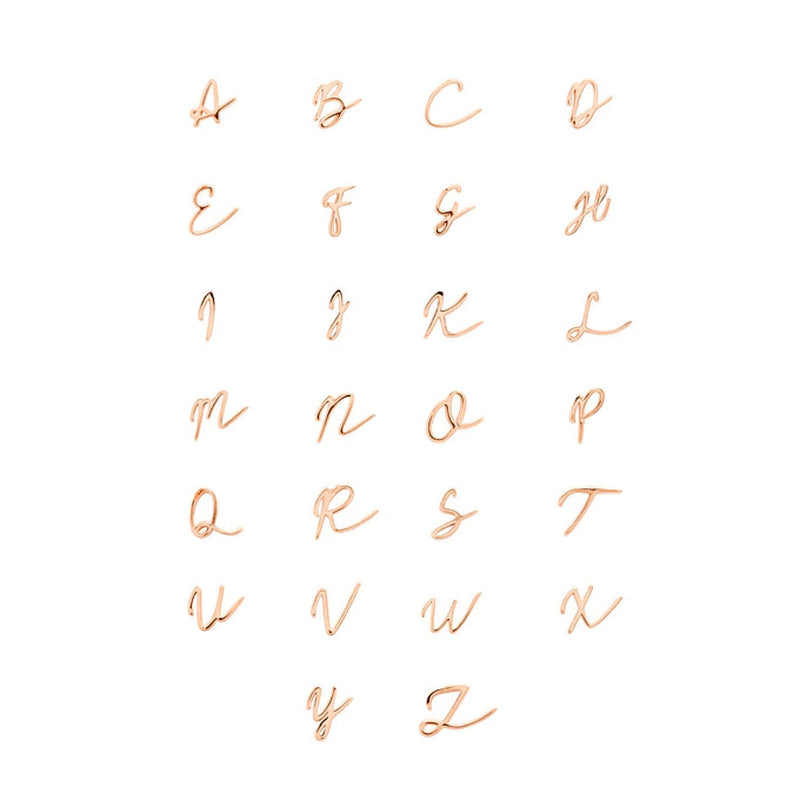 Made Mine Charms - Script Initial Charms (Rose Gold)