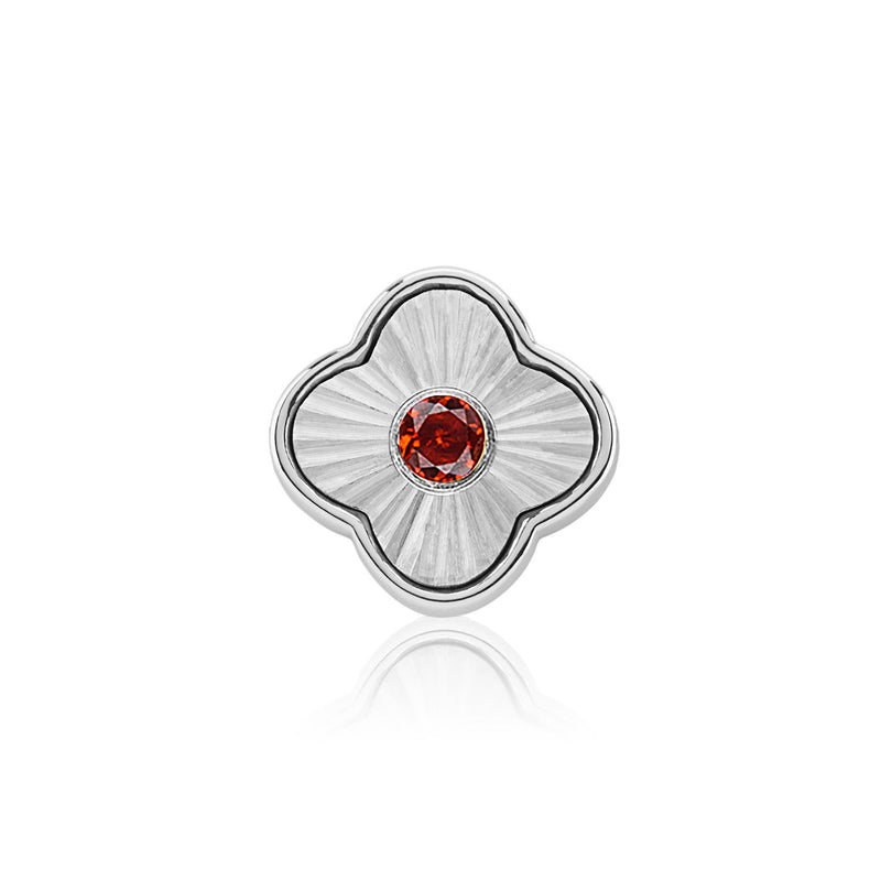 Textured Clover Charms (Silver) - Birthstones