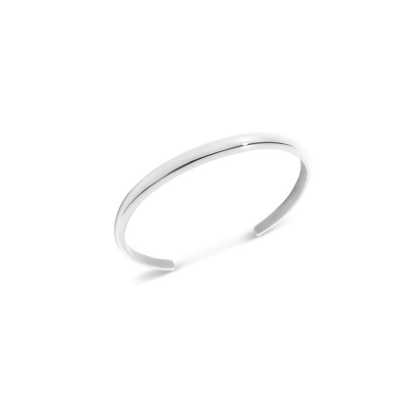 Custom Handwritten Domed Bangle (Silver)